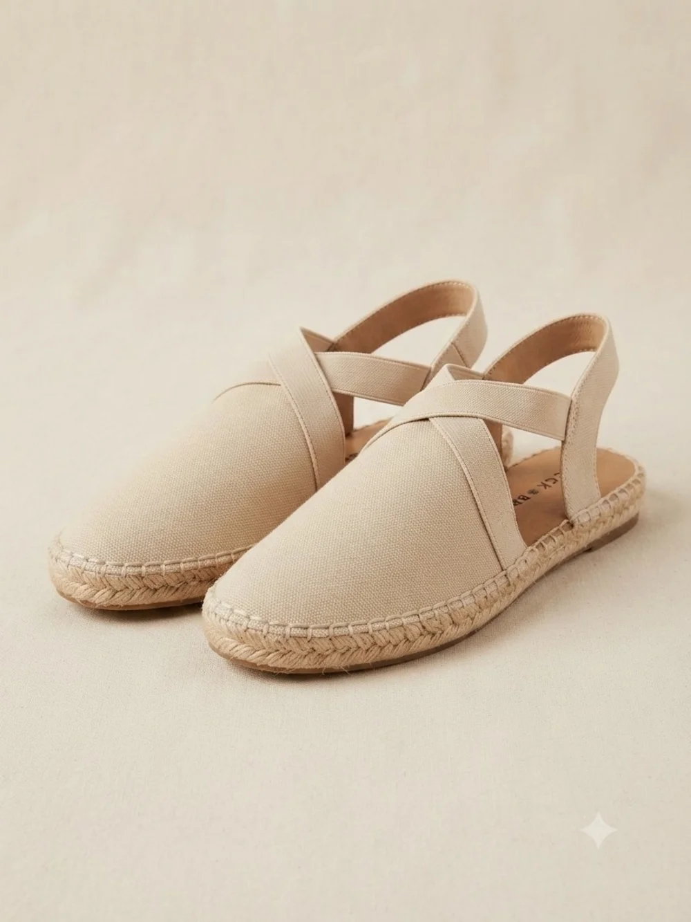 Lucky Brand Beige Canvas Espadrille Sandals Slip-On Flat Size 7.5 NWOT